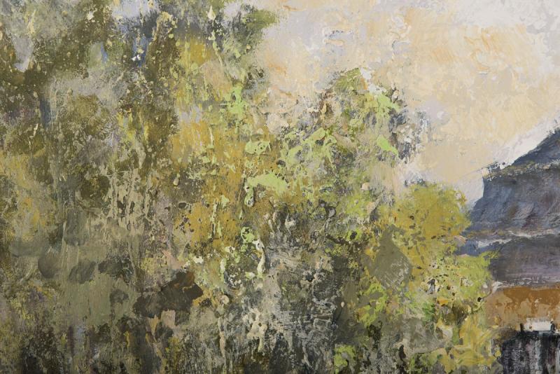 Landschaftsbild eines Parks in Ölfaben aug Leinwand von dem bekanten Künstler Günther Georg Burr