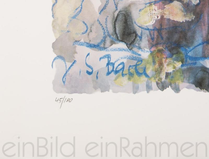 Johan Sebastian Bach als Farblithographie auf Büttenpapier von Armin Müller-Stahl