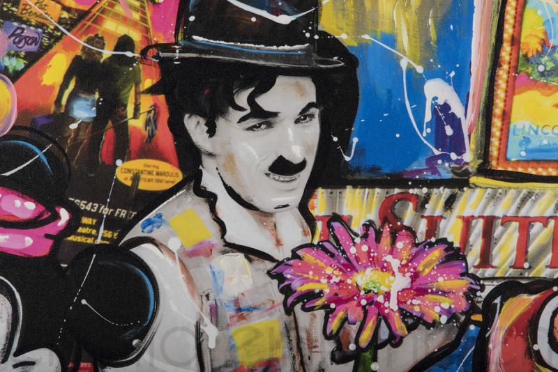 Charlie Chaplin Robert Sgarra Mixed Media auf Leinwand von der Gallerie EinBild EinRahmen